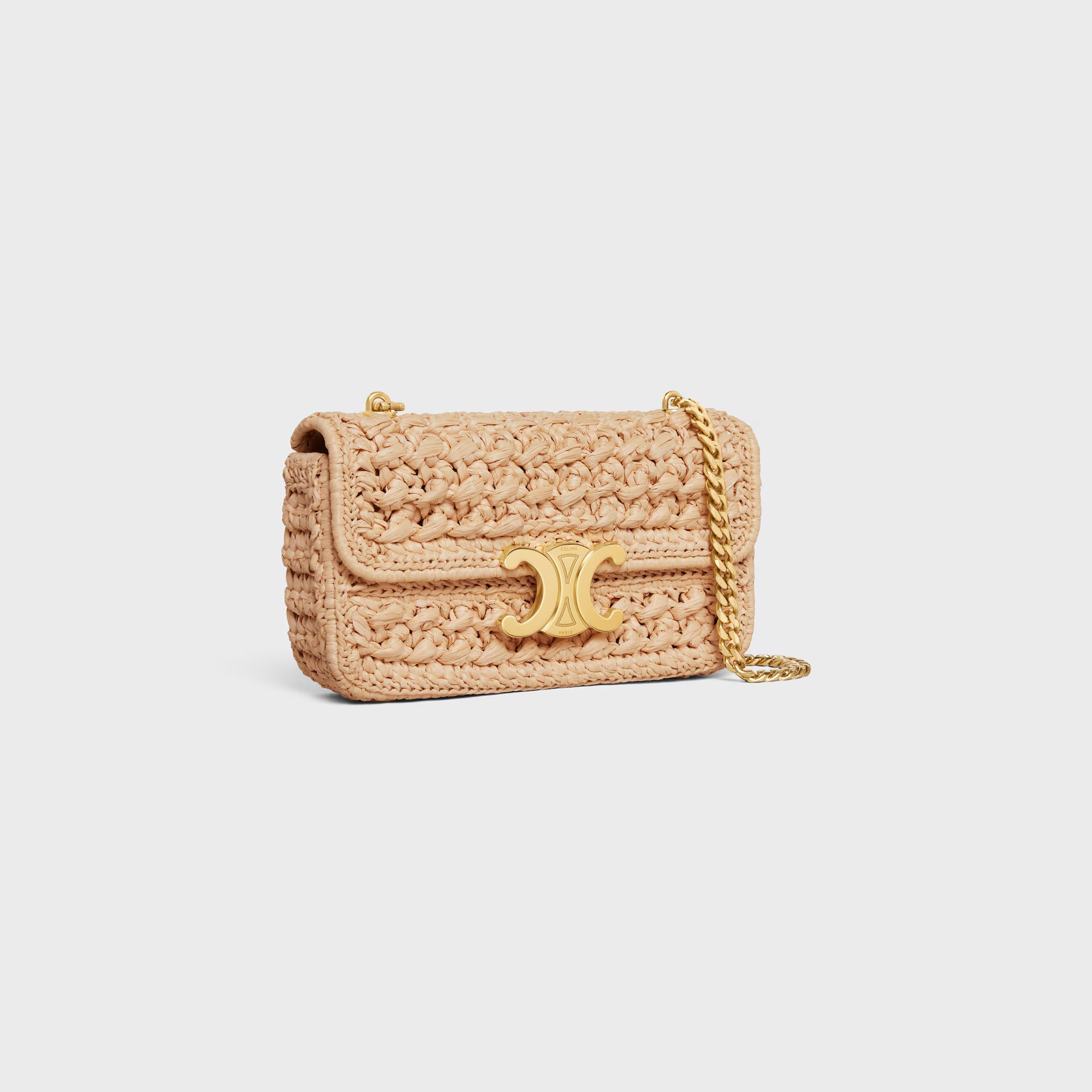 Celine Straw Chain Crossbody Bag