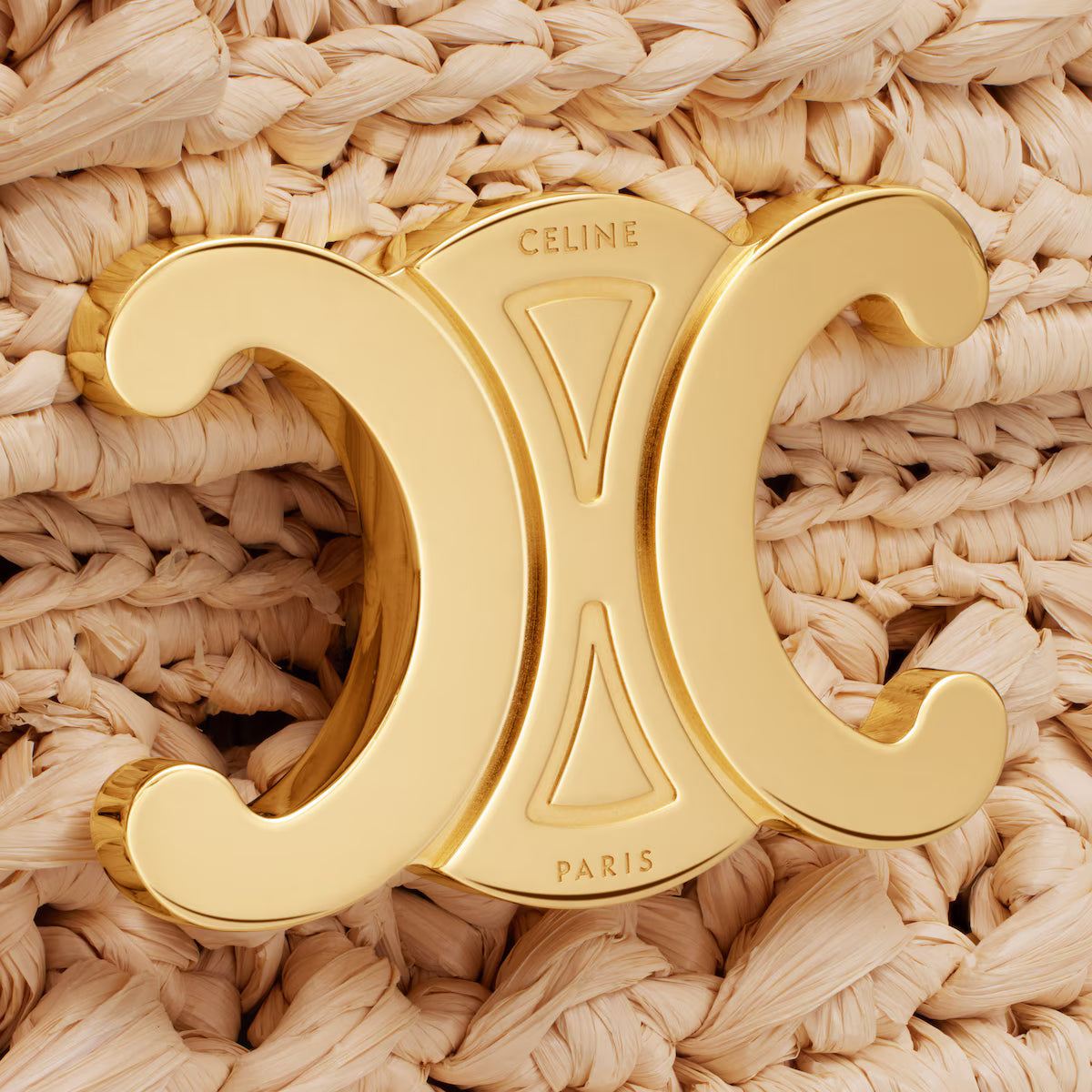 Celine Straw Chain Crossbody Bag