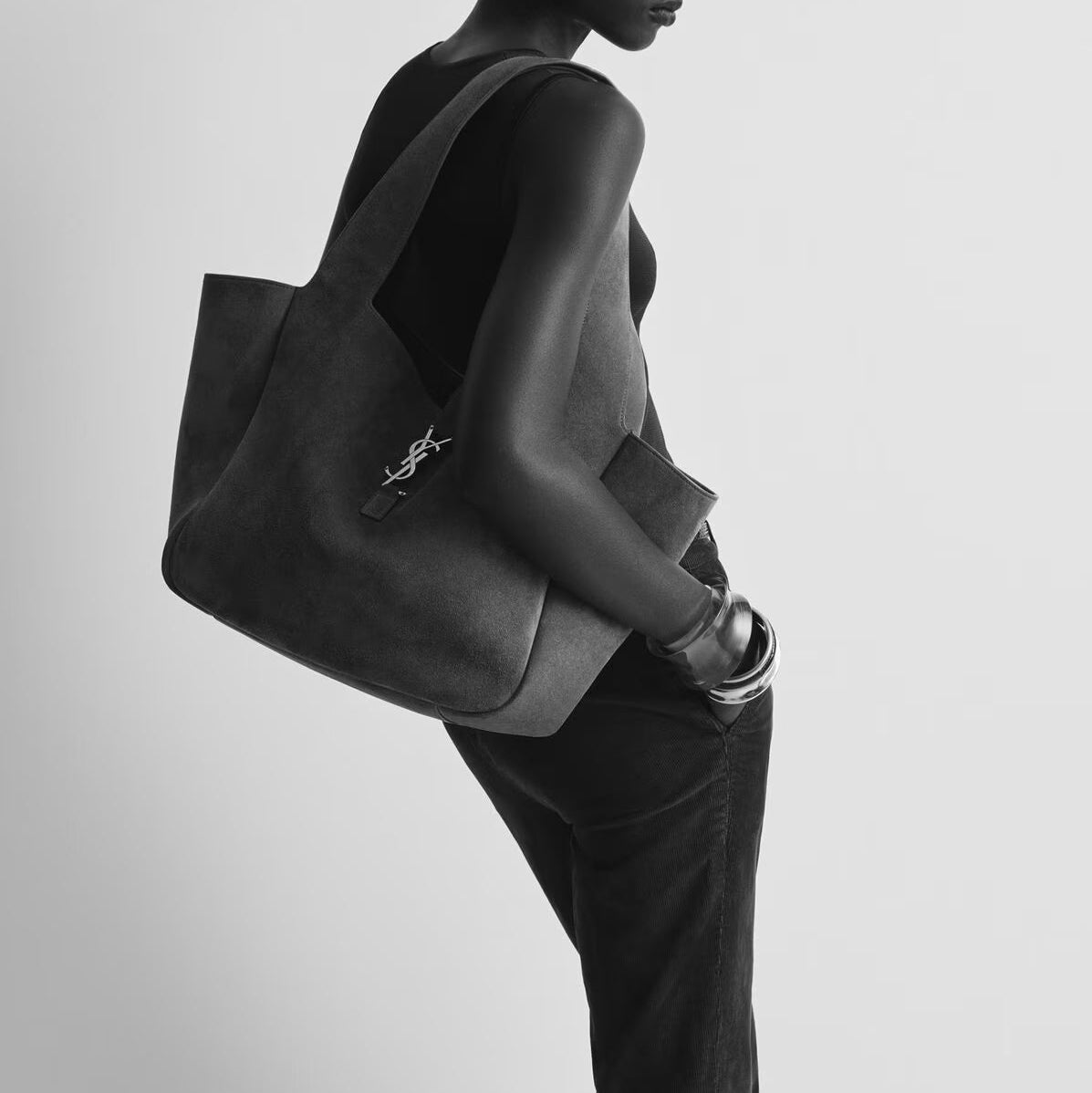 Saint Laurent Women's Brown Suede Bea Tote Bag